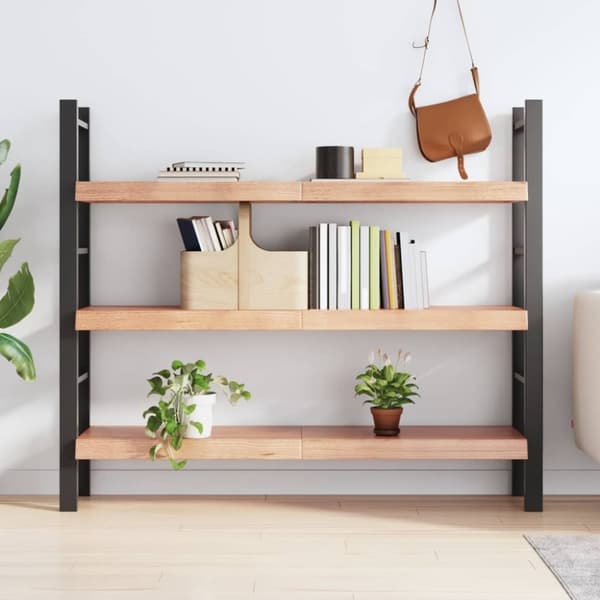 vidaXL Vägghylla ljusbrun 140x40x(2-6) cm behandlad massiv ek
