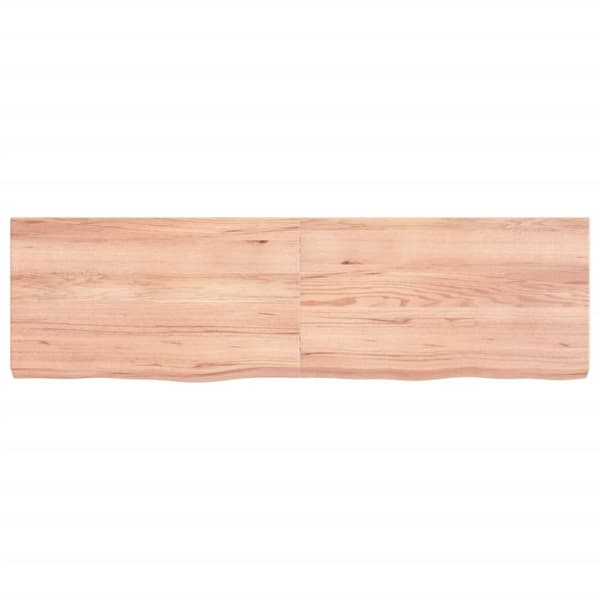 vidaXL Vägghylla ljusbrun 140x40x(2-6) cm behandlad massiv ek