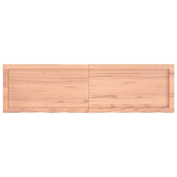 vidaXL Vägghylla ljusbrun 140x40x(2-6) cm behandlad massiv ek