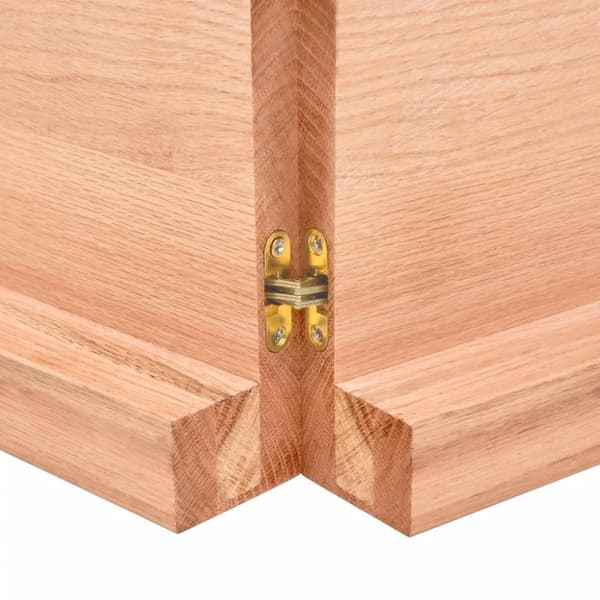vidaXL Vägghylla ljusbrun 140x40x(2-6) cm behandlad massiv ek
