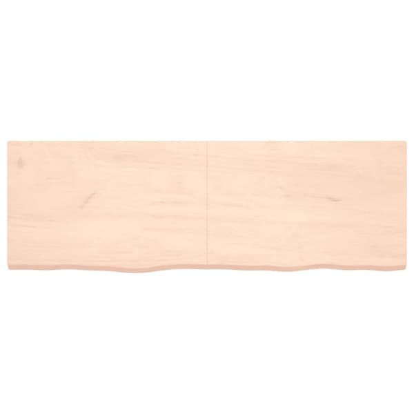 vidaXL væghylde 180x60x(2-4) cm ubehandlet massivt egetræ