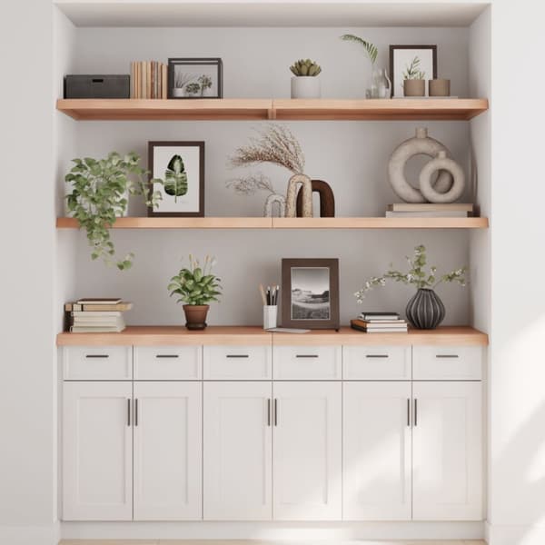vidaXL væghylde 180x60x(2-4) cm ubehandlet massivt egetræ