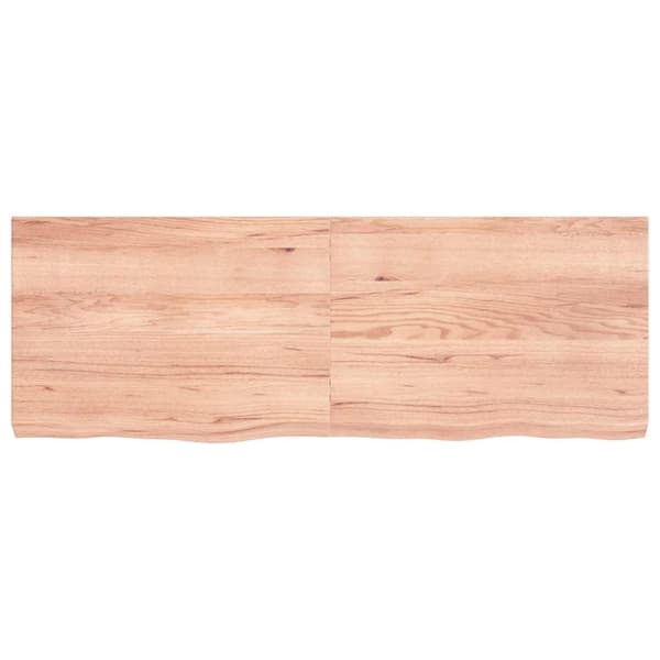 vidaXL Vägghylla ljusbrun 140x50x(2-6) cm behandlad massiv ek