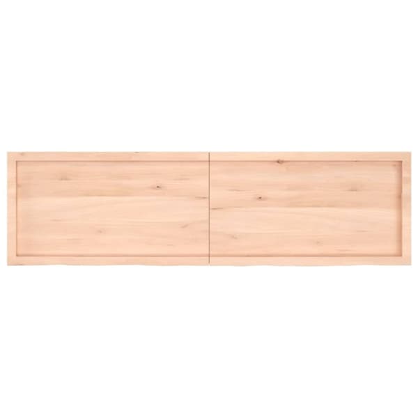 vidaXL væghylde 180x50x(2-4) cm ubehandlet massivt egetræ