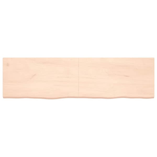 vidaXL væghylde 180x50x(2-4) cm ubehandlet massivt egetræ