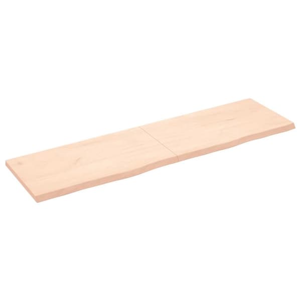 vidaXL væghylde 180x50x(2-4) cm ubehandlet massivt egetræ