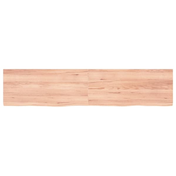 vidaXL væghylde 180x40x(2-4) cm behandlet massivt egetræ lysebrun