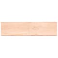 Pikkukuva 2 / 9: vidaXL Seinähylly 200x50x(2-6) cm käsittelemätön täysi tammi