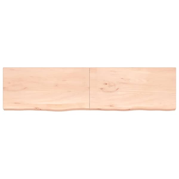 vidaXL Seinähylly 200x50x(2-6) cm käsittelemätön täysi tammi