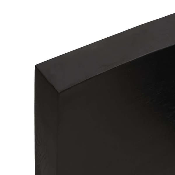 vidaXL Vägghylla mörkbrun 120x50x(2-6) cm behandlad massiv ek
