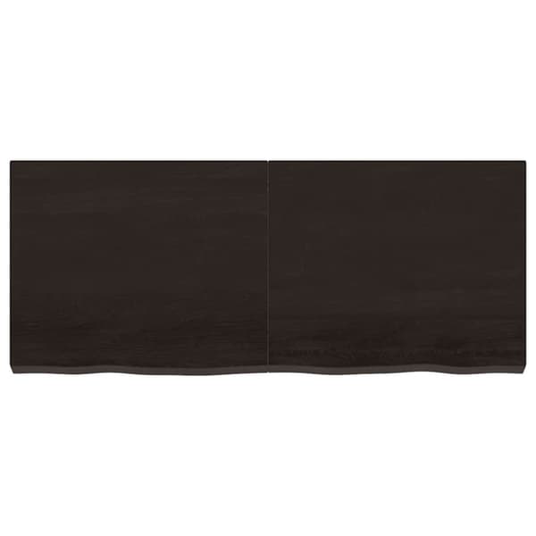 vidaXL Vägghylla mörkbrun 120x50x(2-6) cm behandlad massiv ek