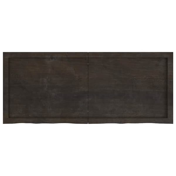 vidaXL væghylde 120x50x(2-6) cm behandlet massivt egetræ mørkebrun