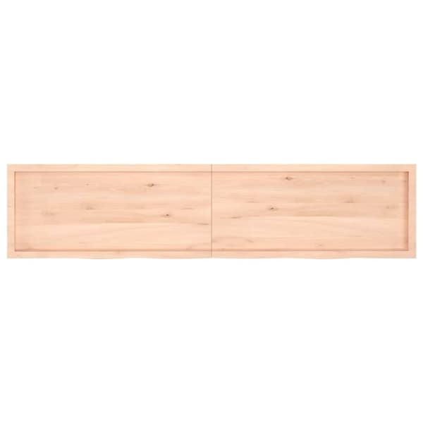 vidaXL Vegghylle 220x50x(2-4) cm ubehandlet heltre eik