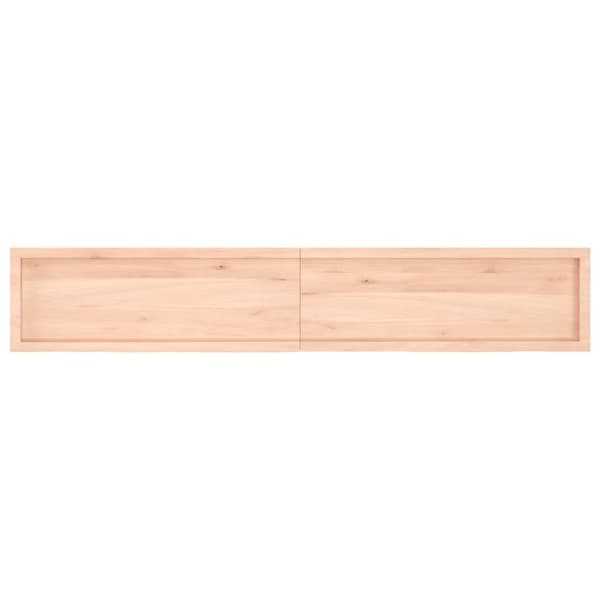 vidaXL Vegghylle 220x40x(2-4) cm ubehandlet heltre eik