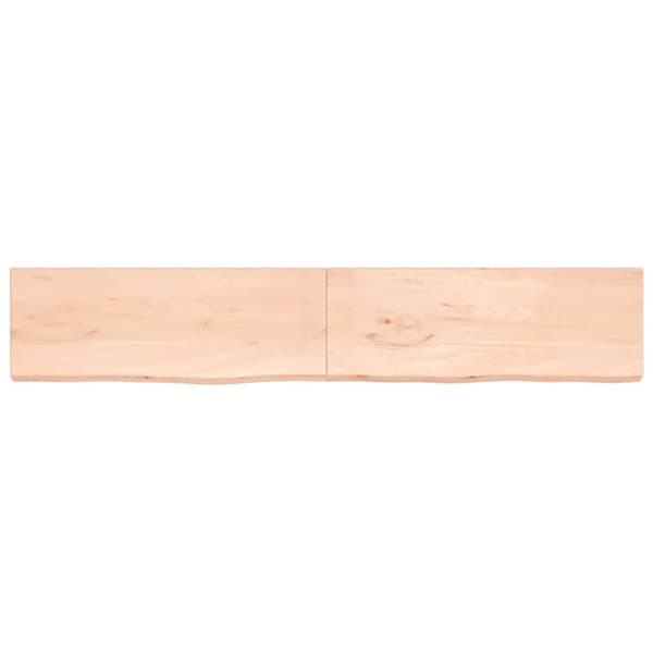 vidaXL Vegghylle 220x40x(2-4) cm ubehandlet heltre eik