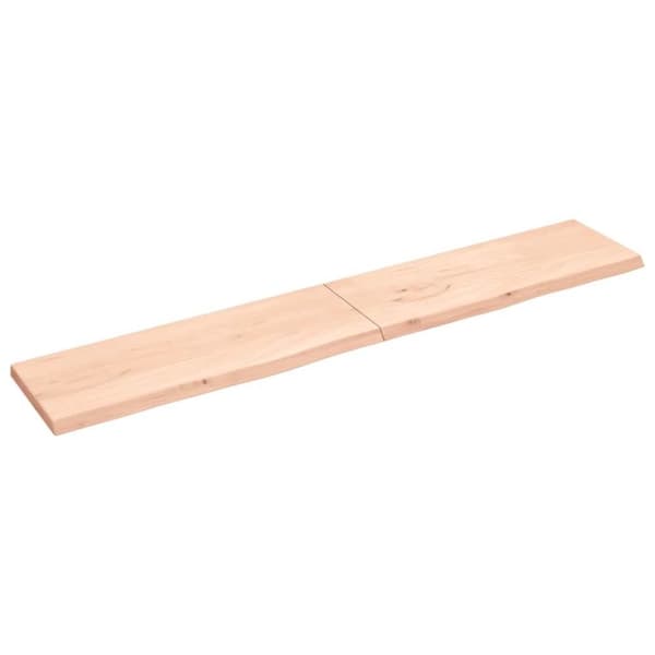vidaXL Vegghylle 220x40x(2-4) cm ubehandlet heltre eik