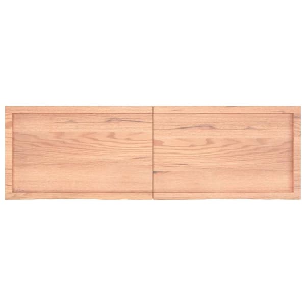 vidaXL væghylde 160x50x(2-6) cm behandlet massivt egetræ lysebrun