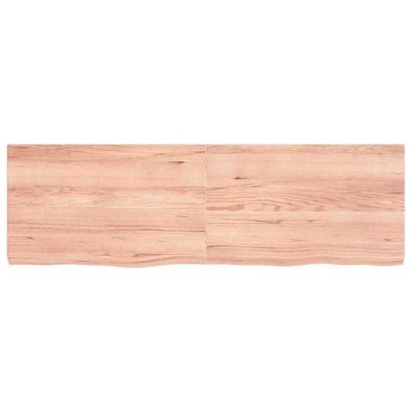 vidaXL væghylde 160x50x(2-6) cm behandlet massivt egetræ lysebrun