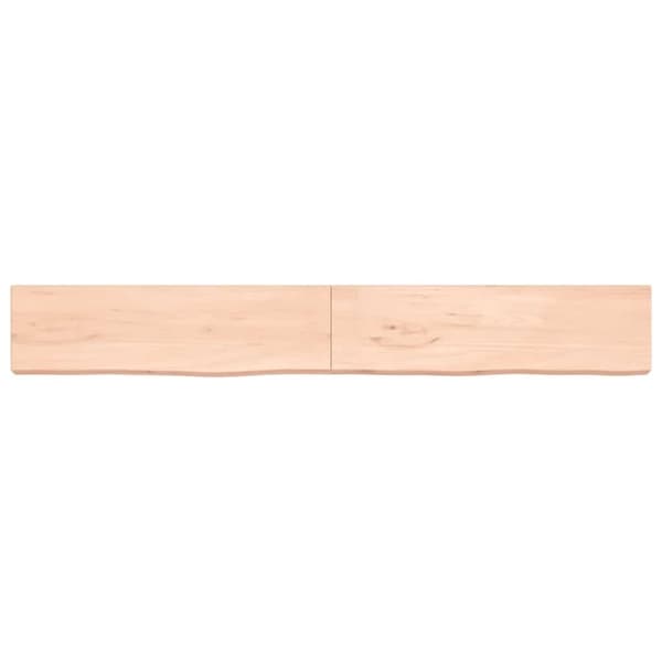 vidaXL Vegghylle 220x30x(2-6) cm ubehandlet heltre eik