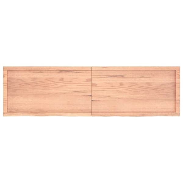 vidaXL Vägghylla ljusbrun 180x50x(2-6) cm behandlad massiv ek