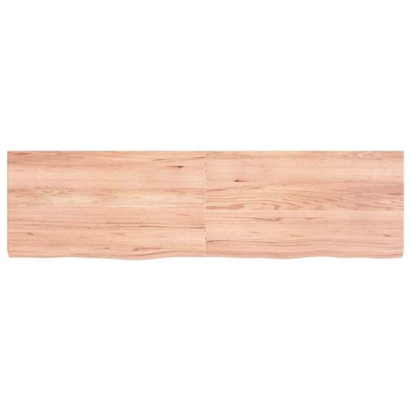 vidaXL Vägghylla ljusbrun 180x50x(2-6) cm behandlad massiv ek