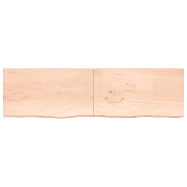 vidaXL Seinähylly 220x60x(2-4) cm käsittelemätön täysi tammi