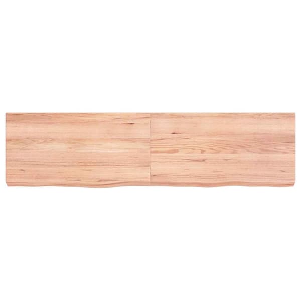 vidaXL væghylde 120x30x(2-6) cm behandlet massivt egetræ lysebrun