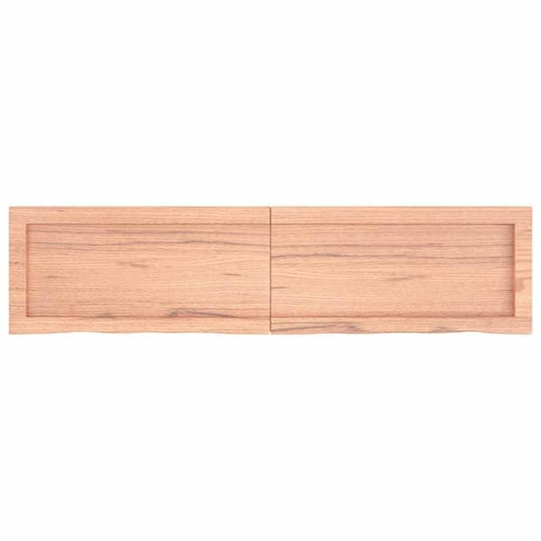 vidaXL Vägghylla ljusbrun 120x30x(2-6) cm behandlad massiv ek