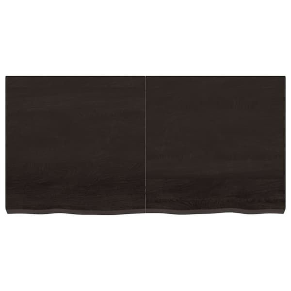 vidaXL Vägghylla mörkbrun 120x60x(2-6) cm behandlad massiv ek