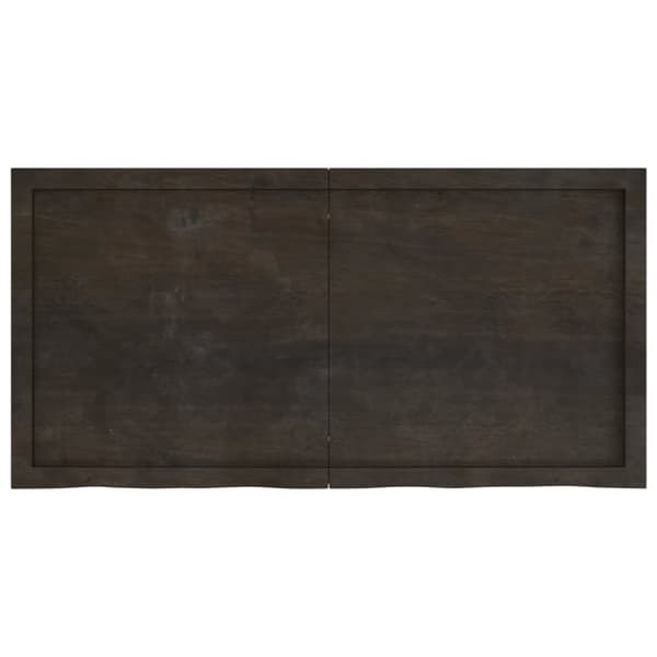 vidaXL Vägghylla mörkbrun 120x60x(2-6) cm behandlad massiv ek
