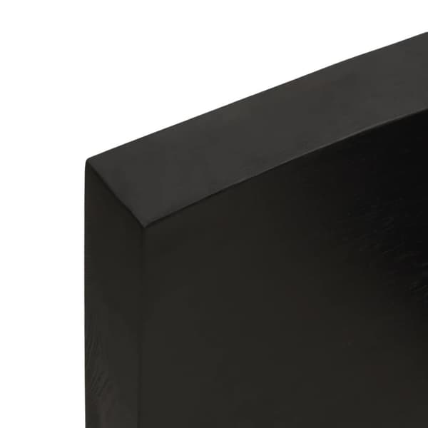 vidaXL Vägghylla mörkbrun 120x60x(2-6) cm behandlad massiv ek