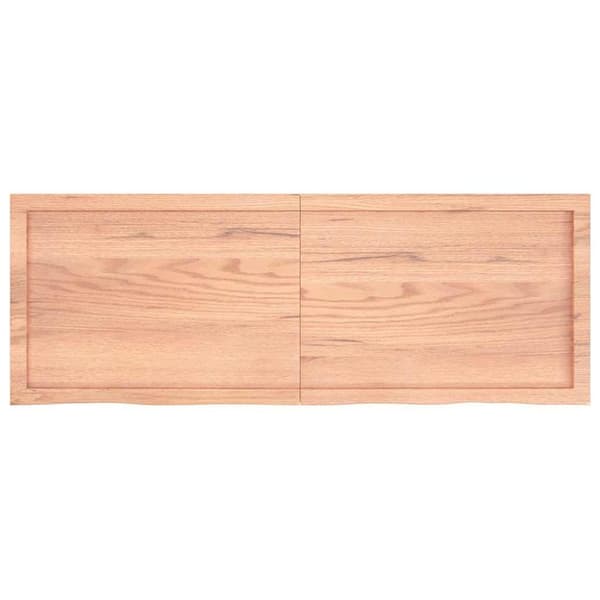 vidaXL Vägghylla ljusbrun 140x50x(2-4) cm behandlad massiv ek