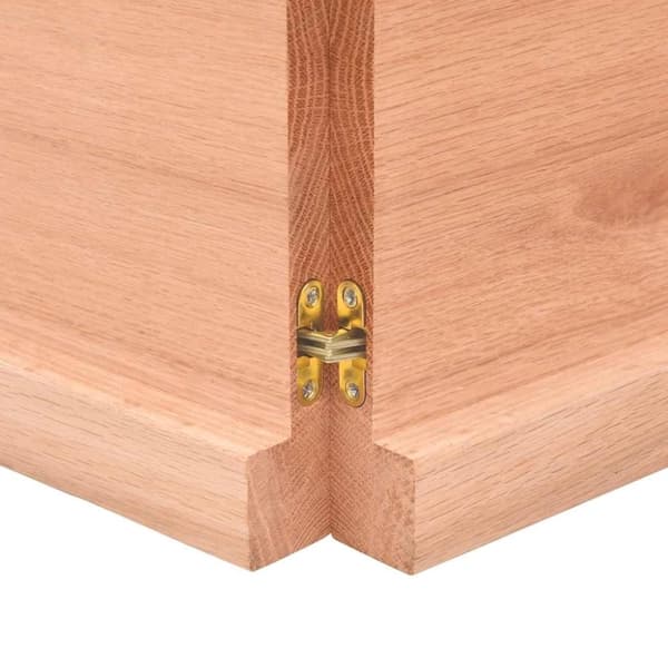 vidaXL Vägghylla ljusbrun 140x50x(2-4) cm behandlad massiv ek