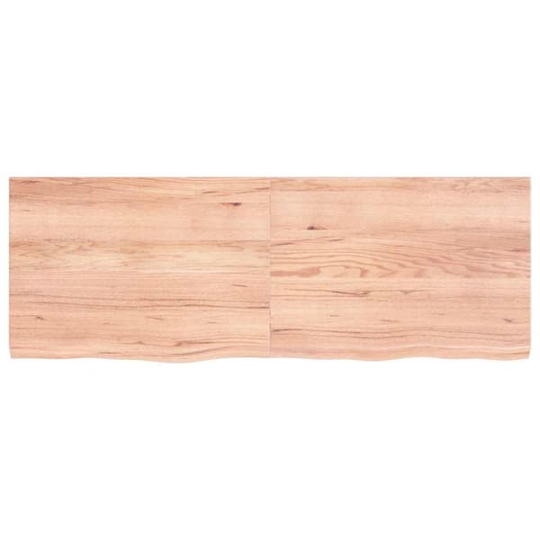 vidaXL Vägghylla ljusbrun 140x50x(2-4) cm behandlad massiv ek