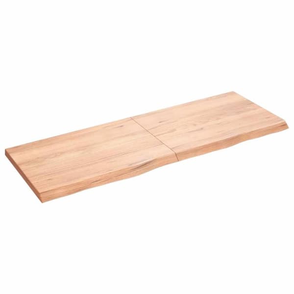 vidaXL Vägghylla ljusbrun 140x50x(2-4) cm behandlad massiv ek