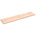 Miniatyrbillede 1 af 9: vidaXL væghylde 220x50x(2-6) cm ubehandlet massivt egetræ