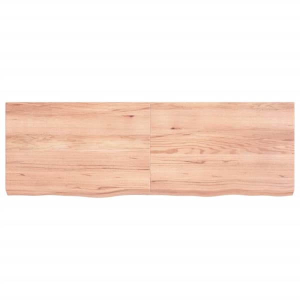 vidaXL Vägghylla ljusbrun 120x40x(2-6) cm behandlad massiv ek