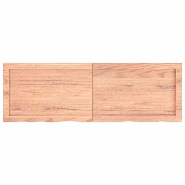vidaXL Vägghylla ljusbrun 120x40x(2-6) cm behandlad massiv ek
