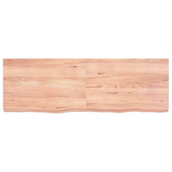 vidaXL Vägghylla ljusbrun 120x40x(2-6) cm behandlad massiv ek