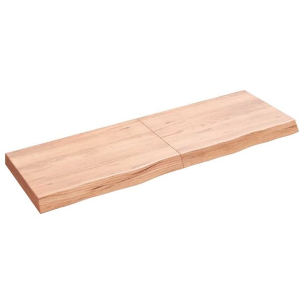 vidaXL Vägghylla ljusbrun 120x40x(2-6) cm behandlad massiv ek