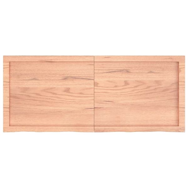 vidaXL væghylde 120x50x(2-6) cm behandlet massivt egetræ lysebrun