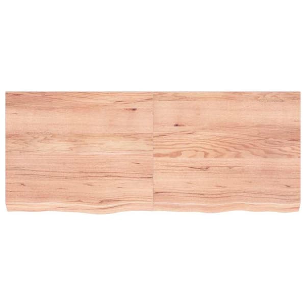 vidaXL væghylde 120x50x(2-6) cm behandlet massivt egetræ lysebrun
