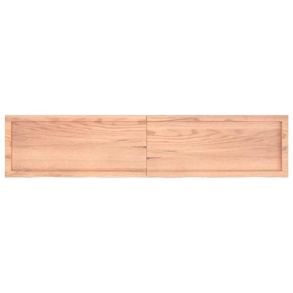 vidaXL væghylde 180x40x(2-6) cm behandlet massivt egetræ lysebrun