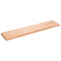 Miniatyrbillede 1 af 9: vidaXL væghylde 180x40x(2-6) cm behandlet massivt egetræ lysebrun