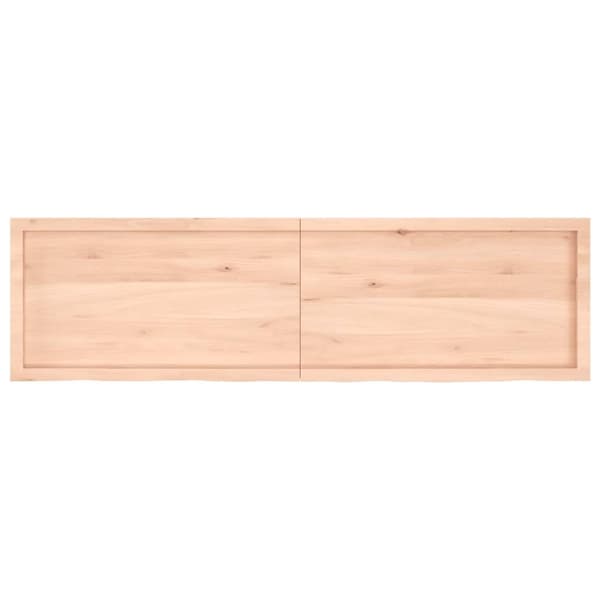 vidaXL væghylde 180x50x(2-6) cm ubehandlet massivt egetræ