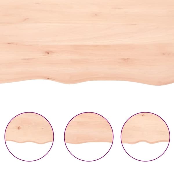 vidaXL væghylde 180x50x(2-6) cm ubehandlet massivt egetræ
