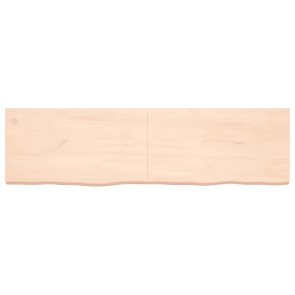 vidaXL væghylde 180x50x(2-6) cm ubehandlet massivt egetræ