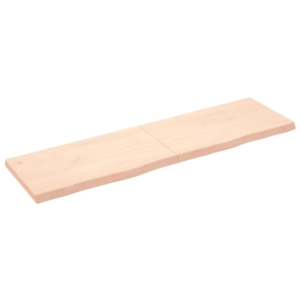 vidaXL væghylde 180x50x(2-6) cm ubehandlet massivt egetræ