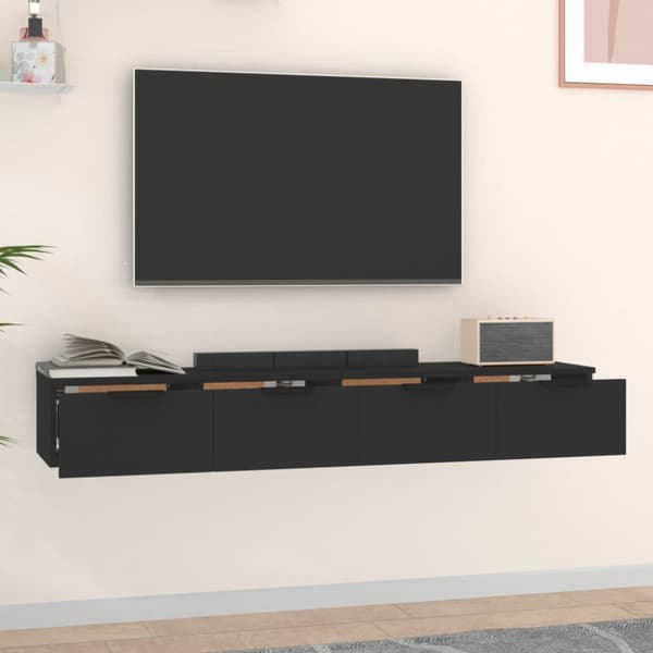 vidaXL Väggskåp 2 st Svart 68x30x20 cm konstruerat trä
