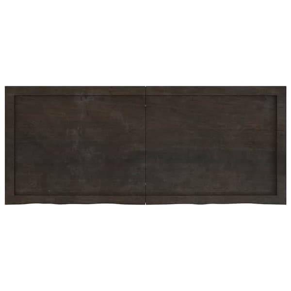 vidaXL Vägghylla mörkbrun 120x50x(2-4) cm behandlad massiv ek